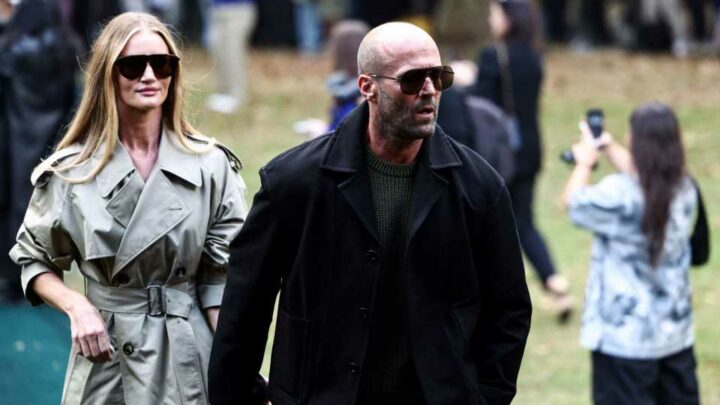 Seltener Auftritt: Jason Statham und Rosie auf Fashion Week